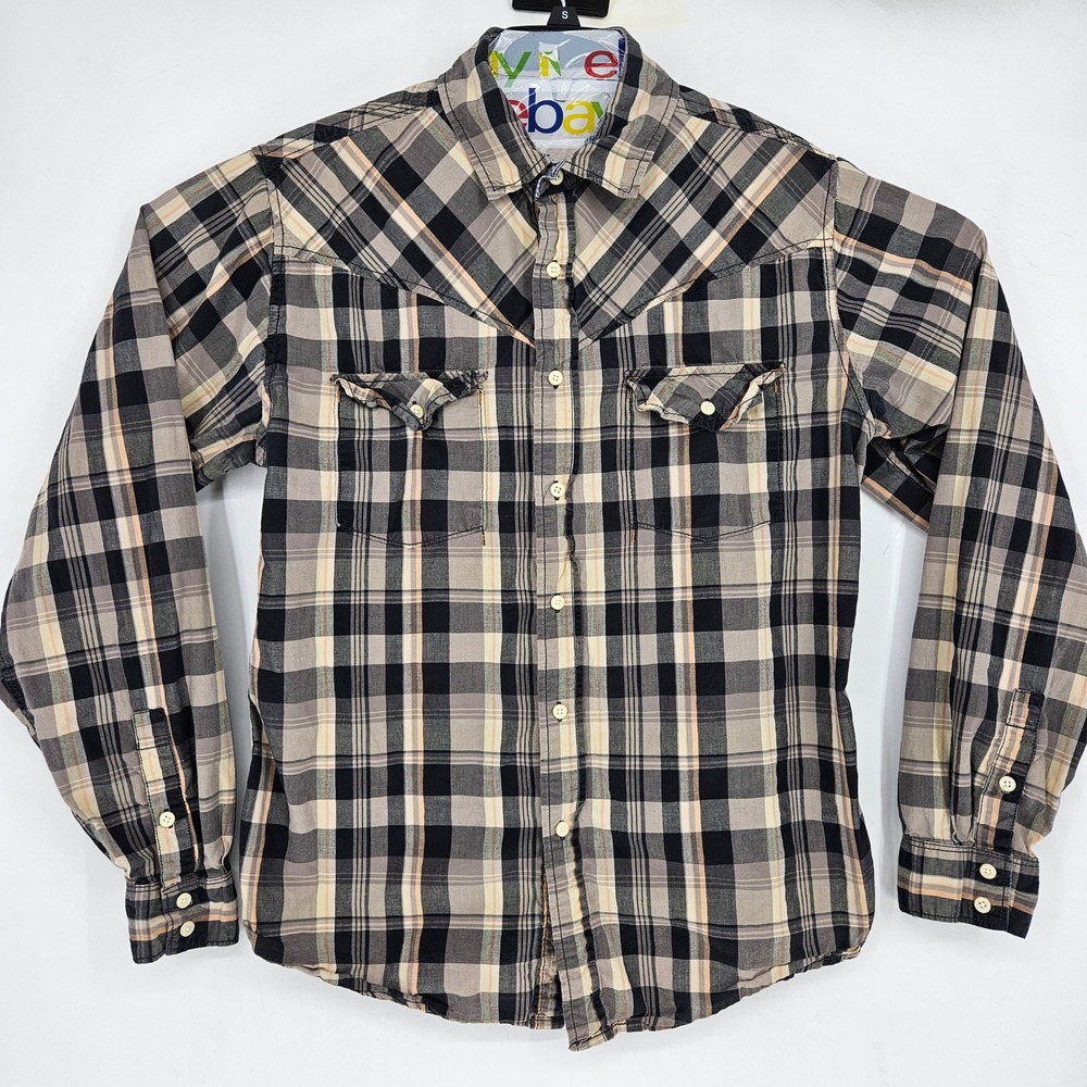 Christian Audigier Shirt Mens Extra Large Long Sleeve Button Up‎ Plaid Casual